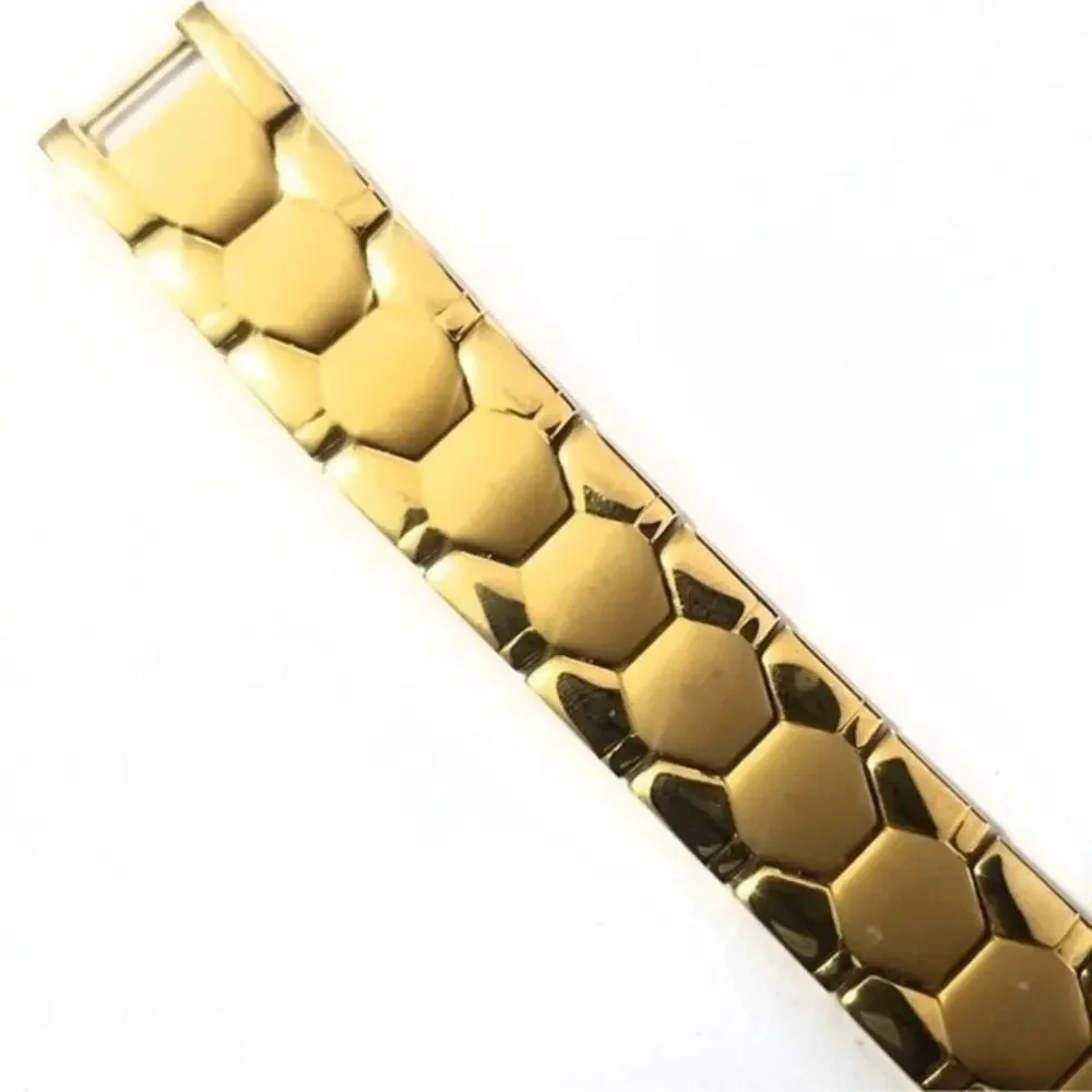 Men’s 316L stainless‎ steel gold magnetic bracelet 8.5